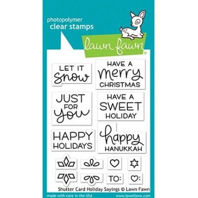 Lawn Fawn Clear Stamps - Shutter Card Holiday Sayings